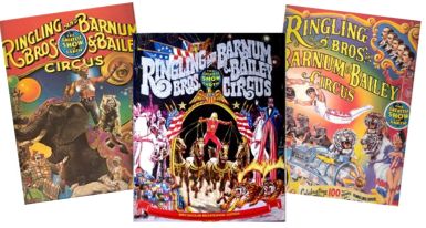 three Ringling Bros. circus programs